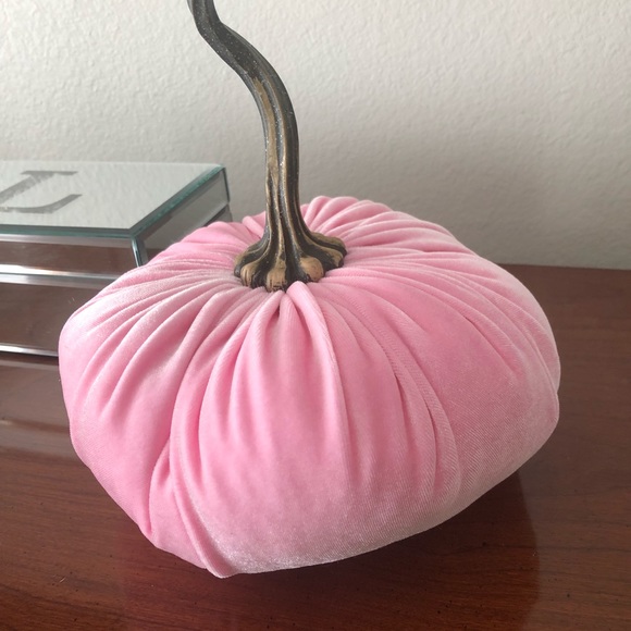 Pumpkin, large pink velvet pumpkin. Beautiful. Will add grace to your home decor - Picture 4 of 5